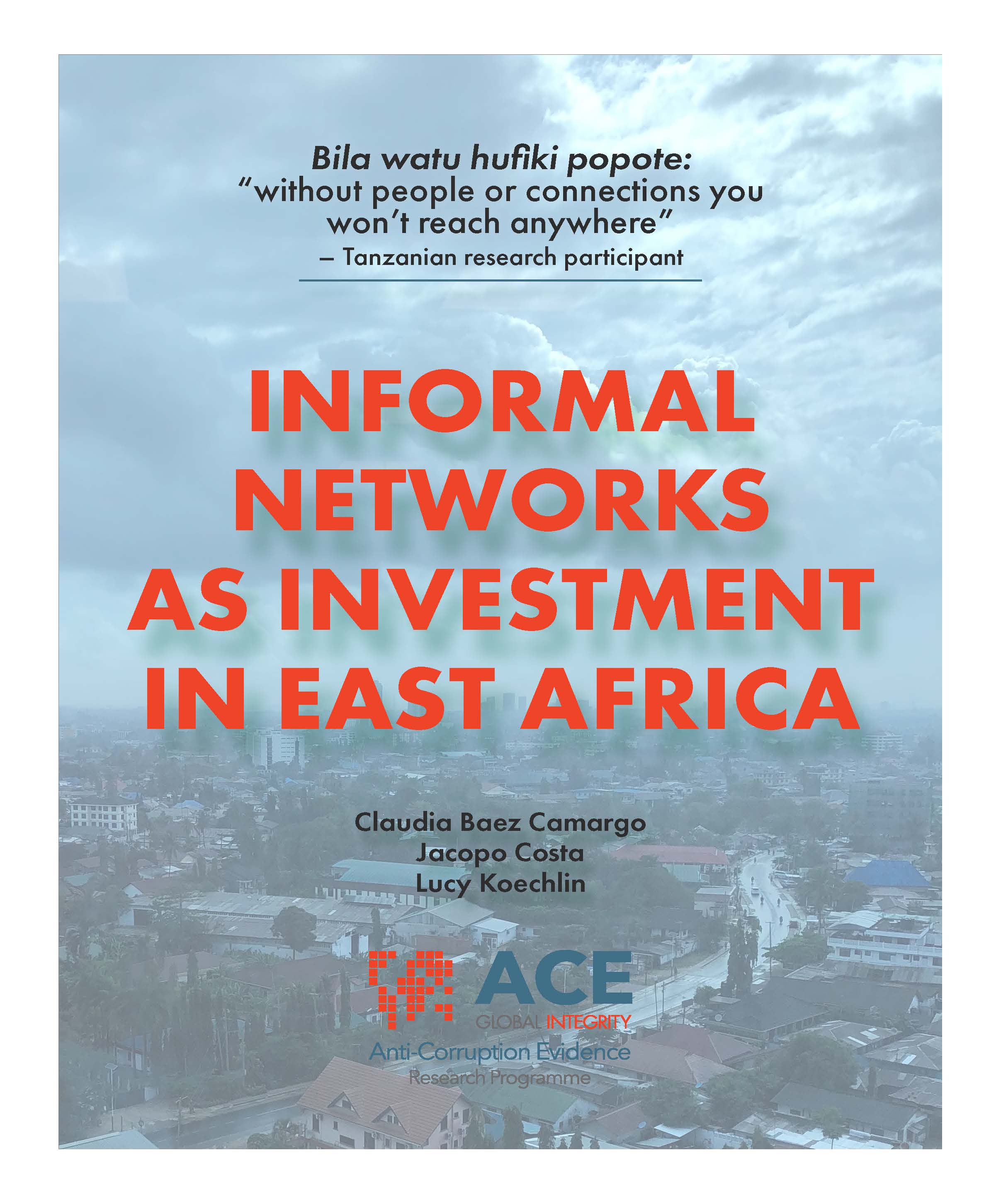 Informal networks as investment in East Africa Basel Institute on